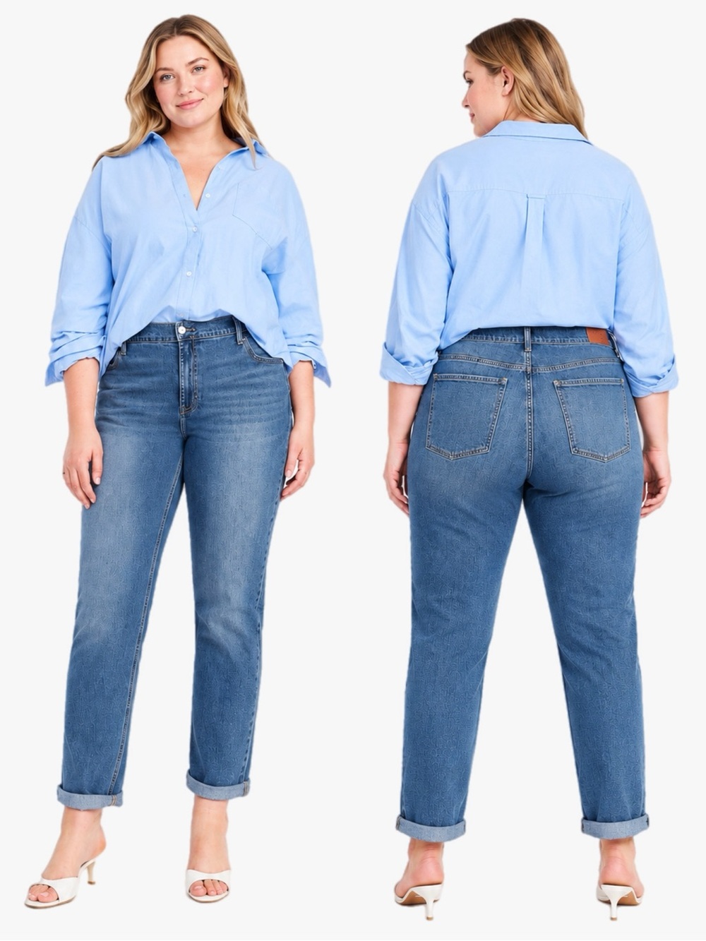 Old Navy Mid Rise Wow Boyfriend Jean Medium Wash Women’s Plus Size 18